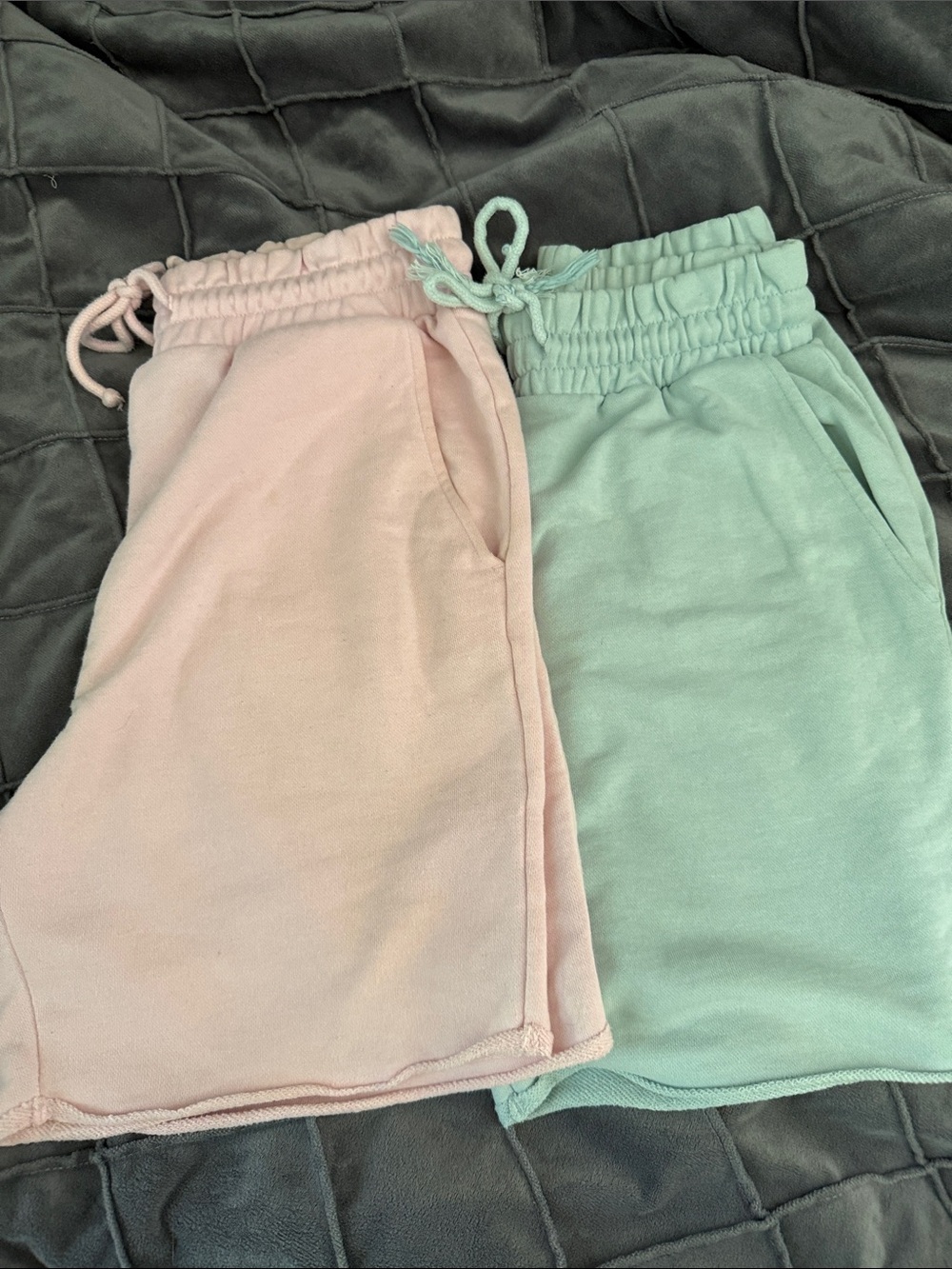 Divided Pastel Pink & Mint Drawstring Shorts